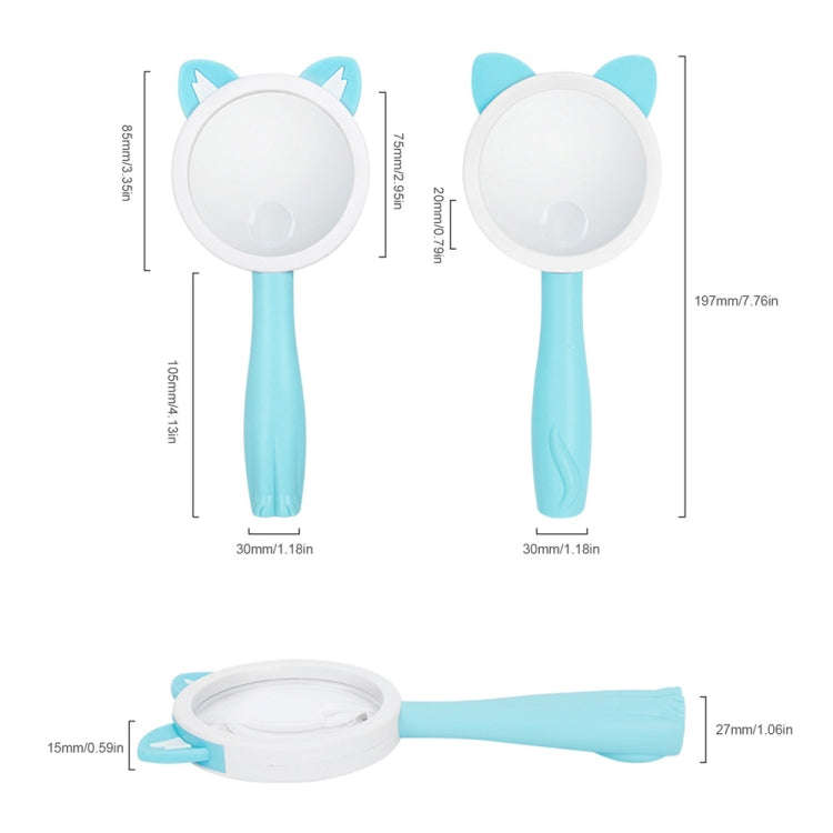 2275 5X/10X Cartoon Animal Handheld Children Science Experiment Magnifying Glass(Pink Rabbit)