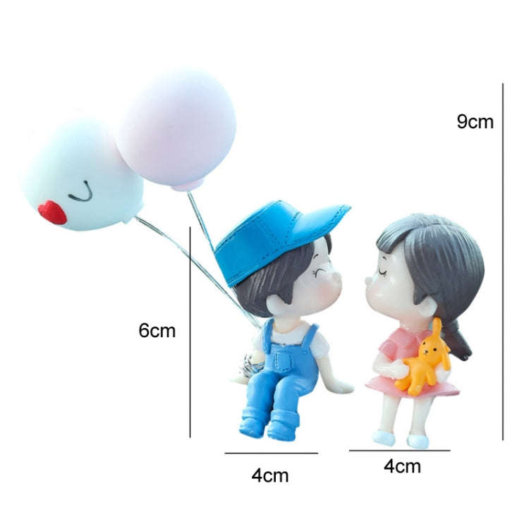 Car Ornament Ornament Lovely Kissing Couple Doll, Color: Gray