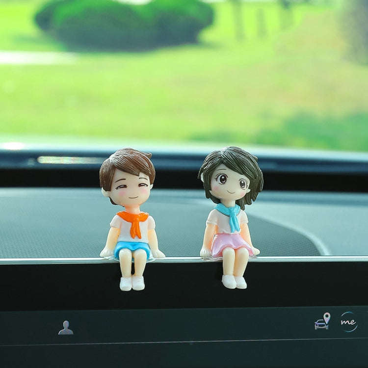 Car Ornament Ornament Lovely Kissing Couple Doll, Color: Clever