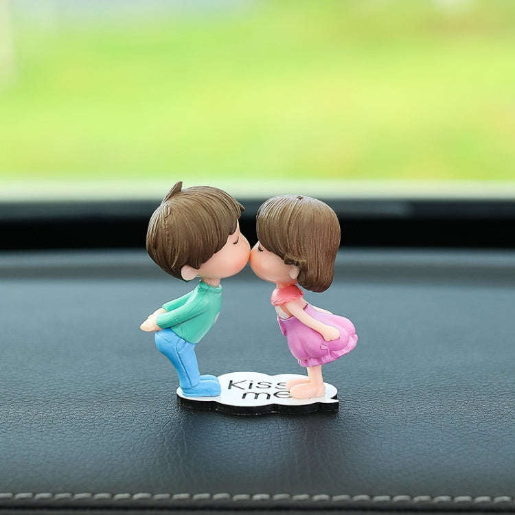 Car Ornament Ornament Lovely Kissing Couple Doll, Color: Blue Purple Kiss Couple