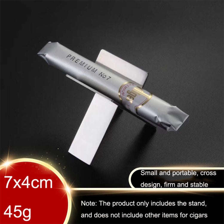 2pcs Stainless Steel Cigar Holder Portable Folding Cigarette Holder(Silver)