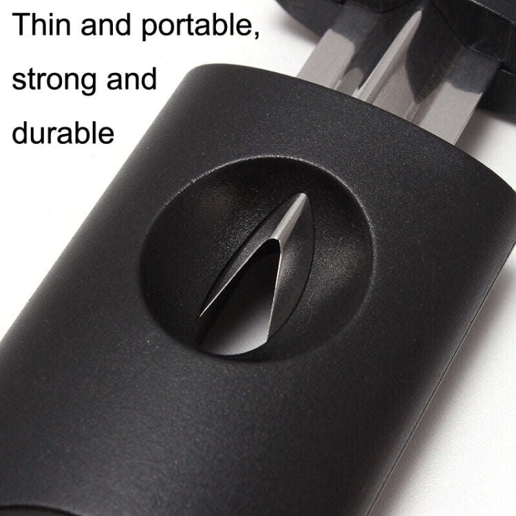 2pcs Portable Stainless Steel V Shaped Plastic Cigar Cutter Opening Hole(Black)