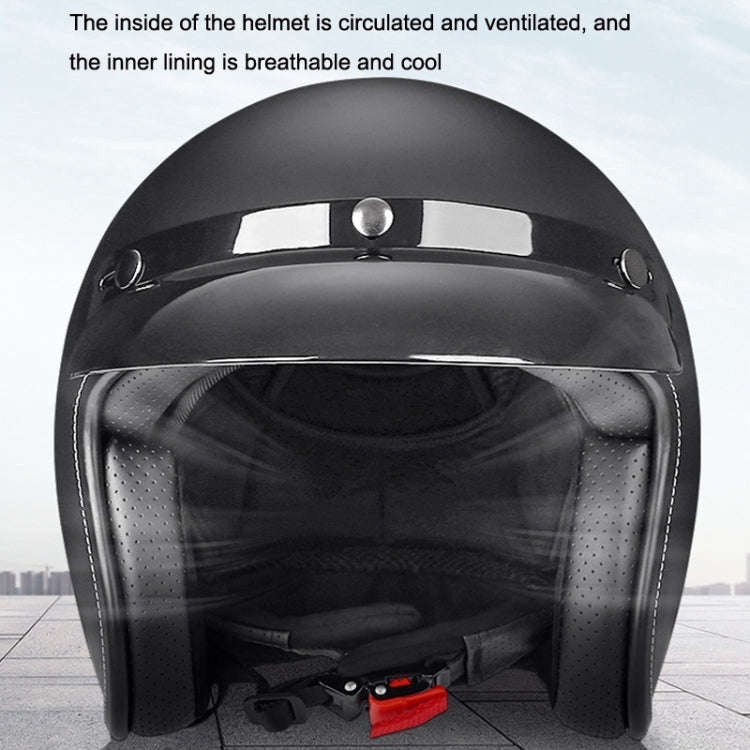 BYB 701 All Seasons Retro Motorcycle Helmet, Size: M(Bright White)