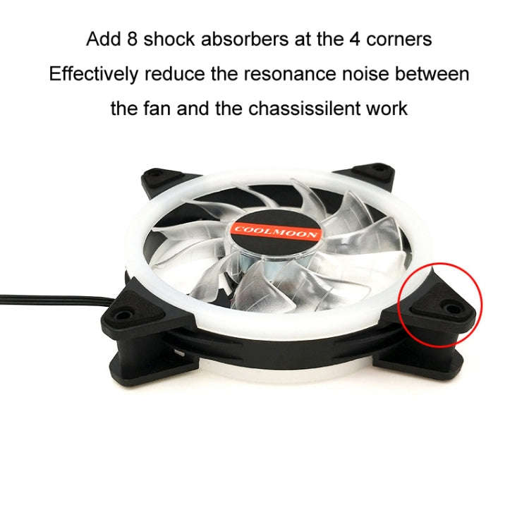 COOLMOON 12cm Dual Aperture Computer Mainframe Chassis Dual Interface Fan(Colorful)