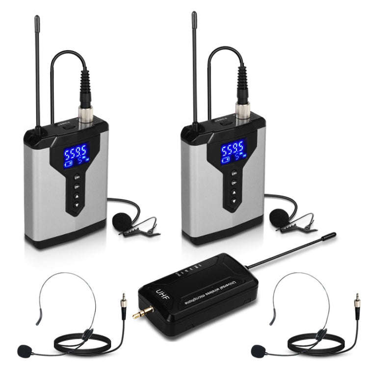 Q6 1 Drag 2 Wireless Lavalier Head Wear USB Computer Recording Microphone Live Phone SLR Lavalier...