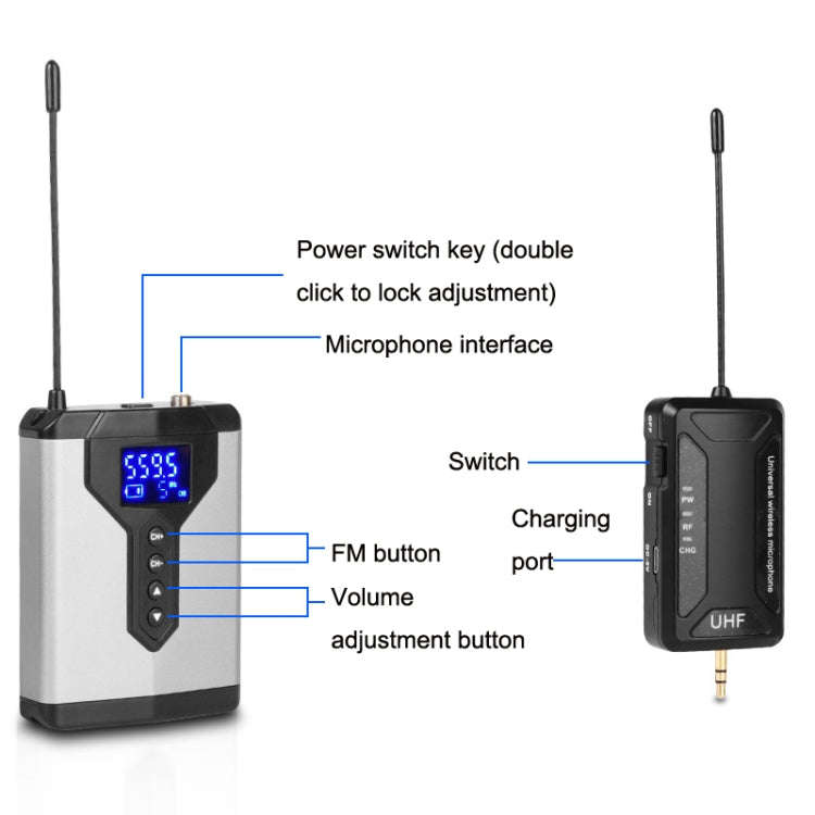 Q6 1 Drag 2 Wireless Lavalier Head Wear With Stand USB Computer Recording Microphone Live Phone S...