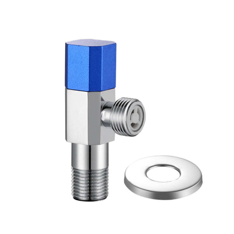 Eight Sides With Check Valve Pure Copper Angle Valve High Flow Water Inlet Valve(Blue Wheel)