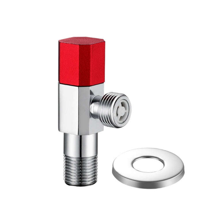 Eight Sides With Check Valve Pure Copper Angle Valve High Flow Water Inlet Valve(Red Wheel)
