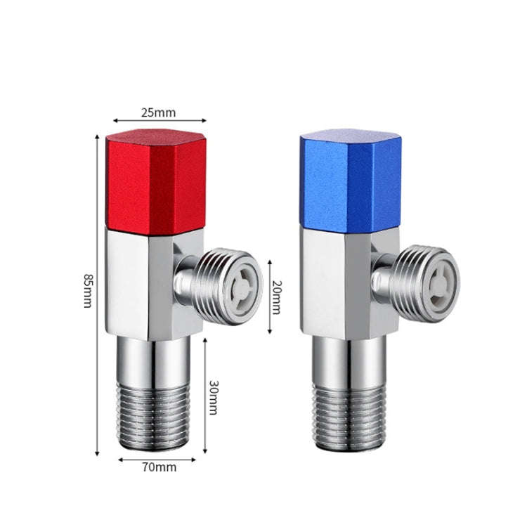 Eight Sides With Check Valve Pure Copper Angle Valve High Flow Water Inlet Valve(Blue Wheel)