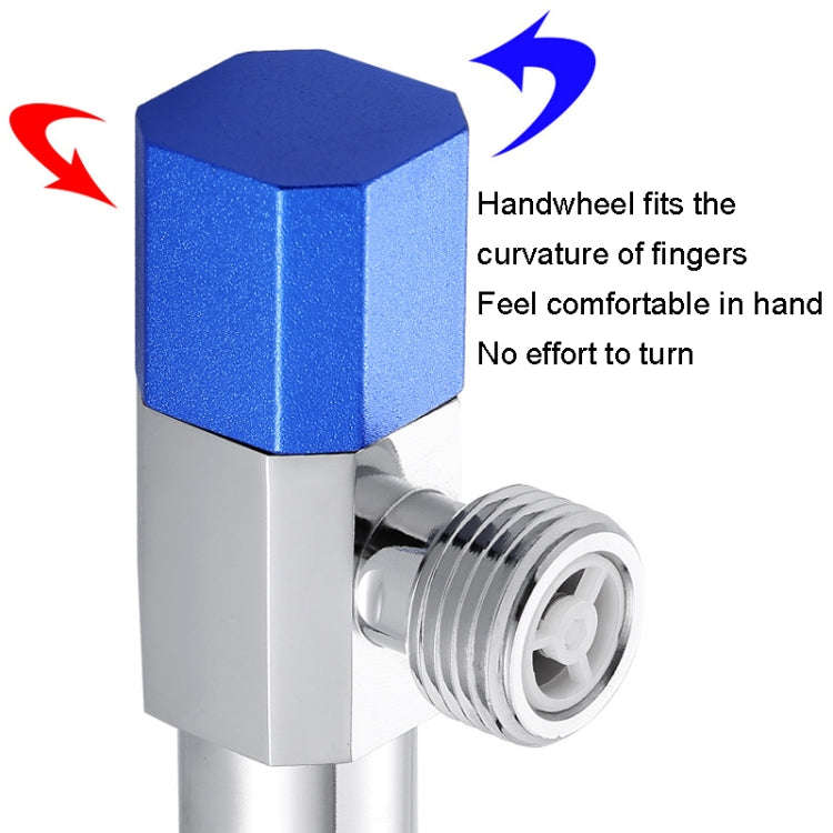 Eight Sides With Check Valve Pure Copper Angle Valve High Flow Water Inlet Valve(Blue Wheel)
