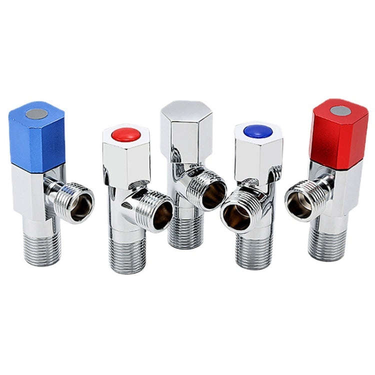Hot and Cold Water Pipe Faucet 4 Points Water Stop Switch Valve, Style: Six-side Red Label Plasti...