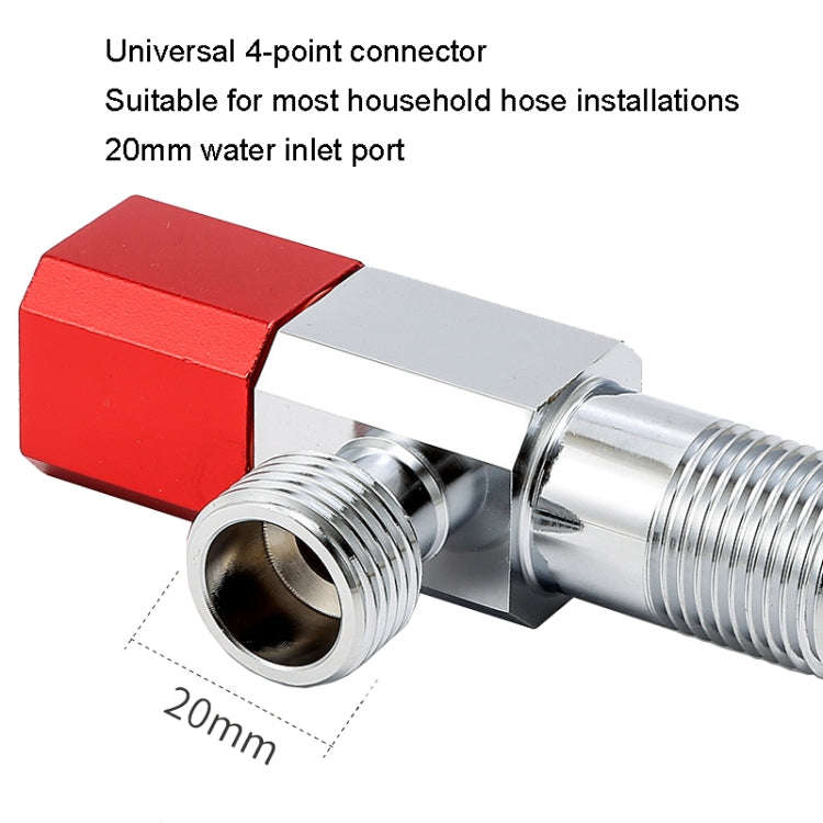 Hot and Cold Water Pipe Faucet 4 Points Water Stop Switch Valve, Style: Six-side Red Label Plasti...