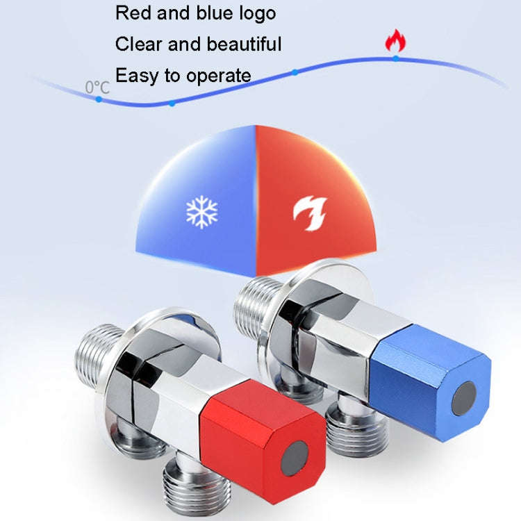 Hot and Cold Water Pipe Faucet 4 Points Water Stop Switch Valve, Style: Six-side Red Label Plasti...