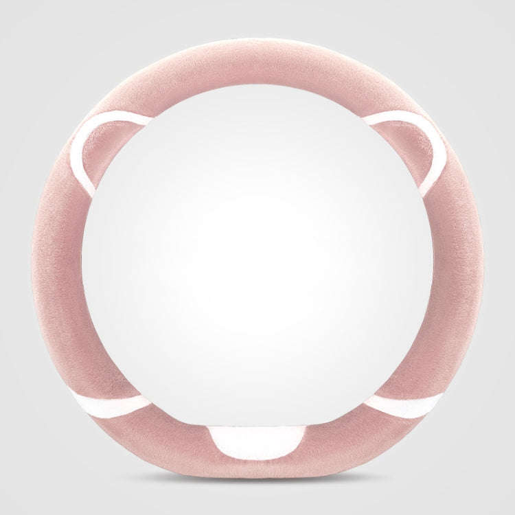 Car Steering Wheel Cartoon Short Fluff Handle Cover, Size: 38cm(Pink D Shape)