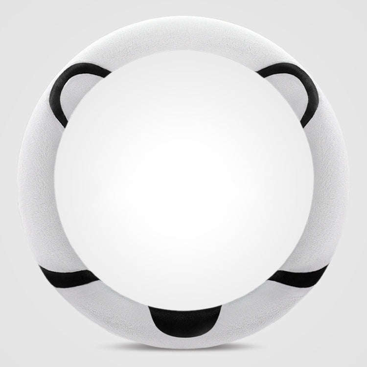 Car Steering Wheel Cartoon Short Fluff Handle Cover, Size: 38cm(Black White Round)