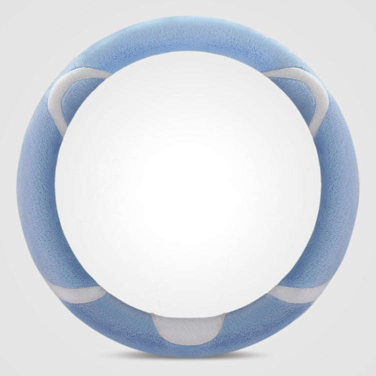 Car Steering Wheel Cartoon Short Fluff Handle Cover, Size: 38cm(Blue Round)