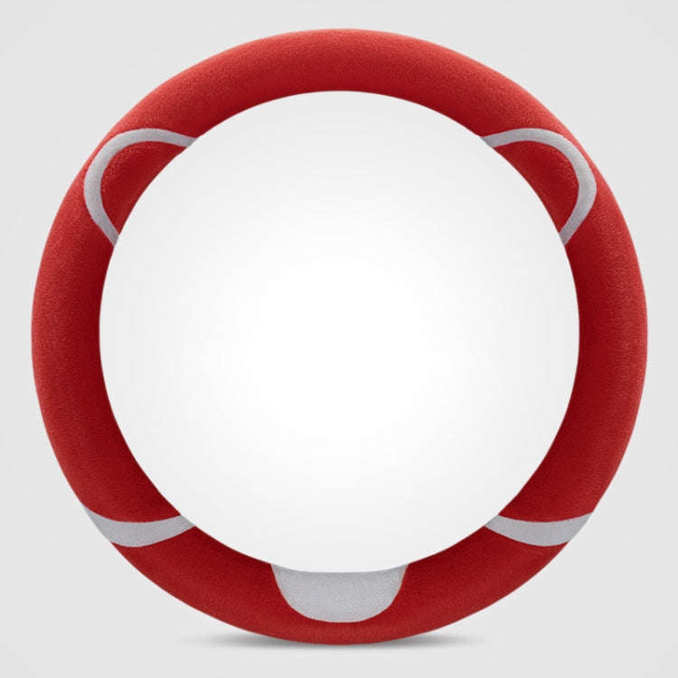 Car Steering Wheel Cartoon Short Fluff Handle Cover, Size: 38cm(Red Round)