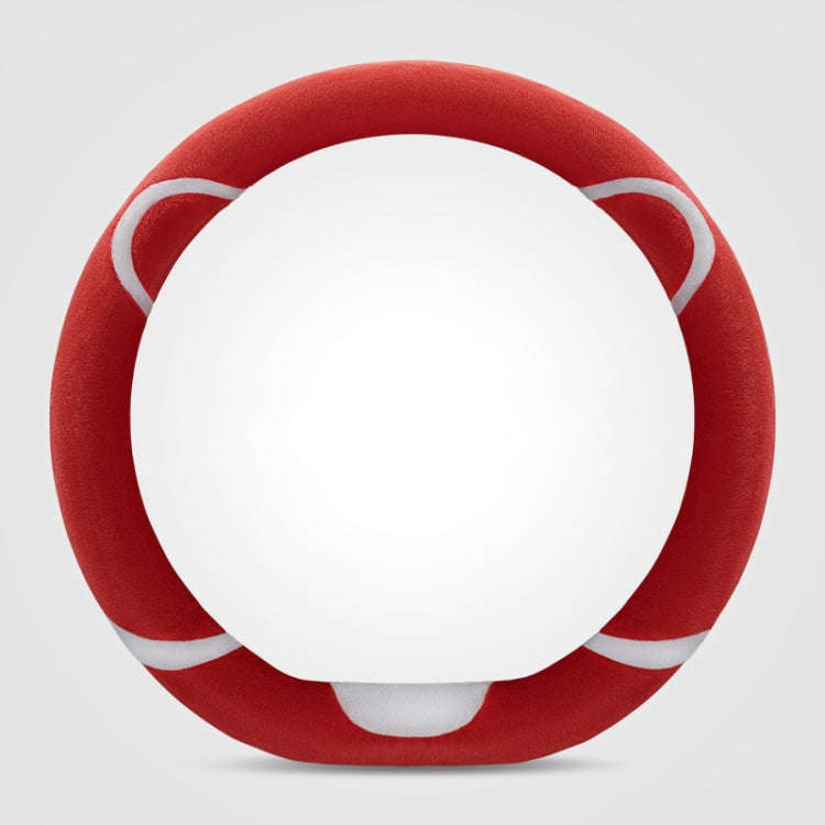 Car Steering Wheel Cartoon Short Fluff Handle Cover, Size: 38cm(Red D Shape)