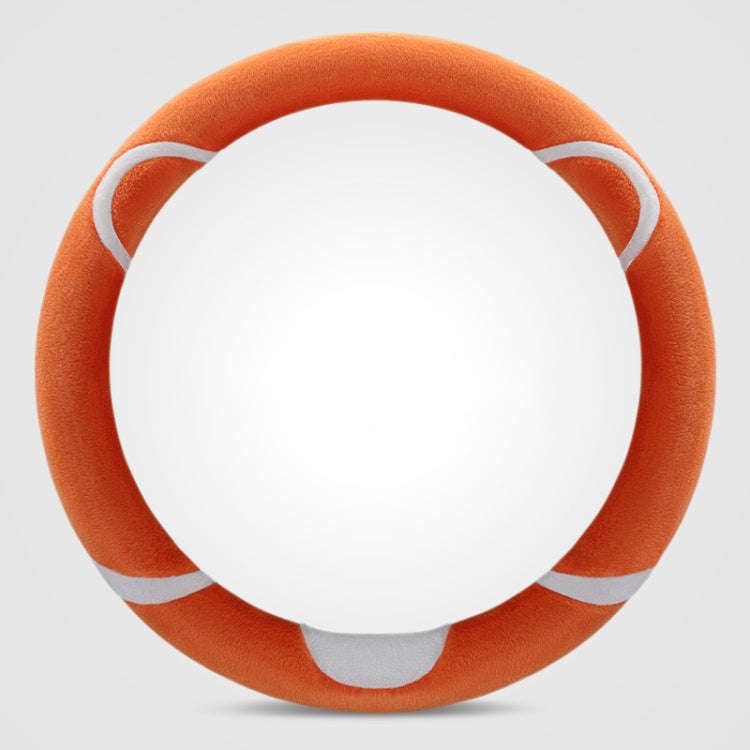 Car Steering Wheel Cartoon Short Fluff Handle Cover, Size: 38cm(Orange Round)