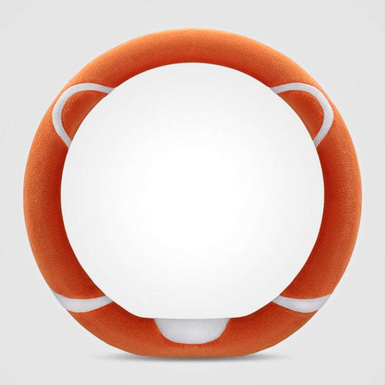 Car Steering Wheel Cartoon Short Fluff Handle Cover, Size: 38cm(Orange D Shape)