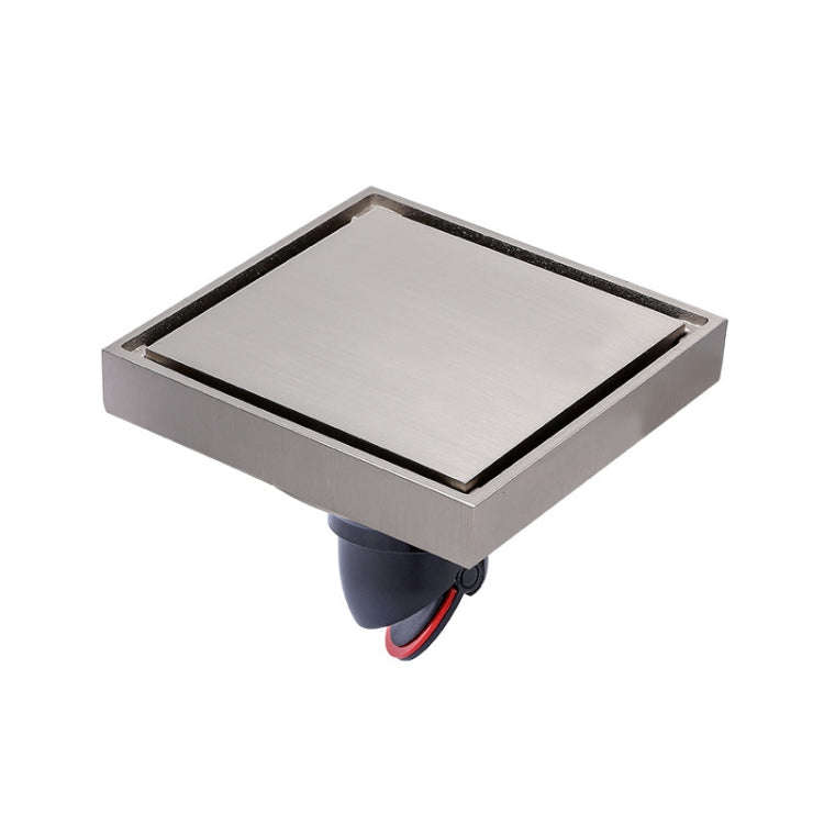 Bathroom Large Displacement Anti-odor Floor Drain, Style: K8014 Nickel Brushes+Black Straight Row