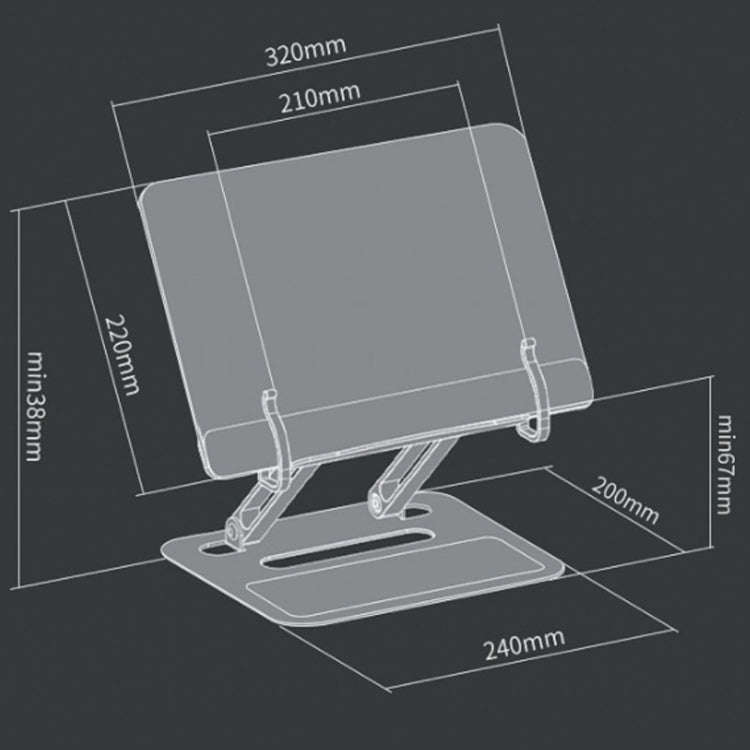 Aluminum Alloy + Acrylic Reading Rack Desktop Liftable Tablet PC Holder,Sepc: B Type