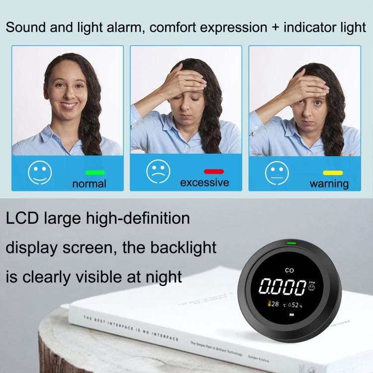 PTH-12 Infrared Carbon Dioxide Detector Portable Temperature And Humidity Air Quality Monitoring ...