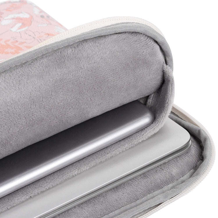G4-01 13 Inch Laptop Liner Bag PU Leather Printing Waterproof Protective Cover(Light Pink)