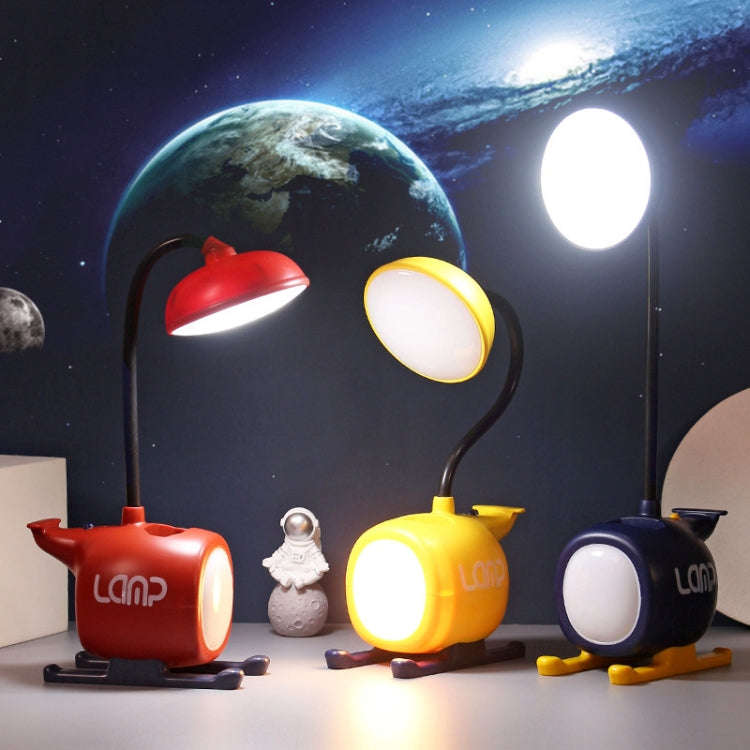 L-220902 LED Cartoon Airplane Rechargeable Eye Protection Learning Desk Lamp(Red)