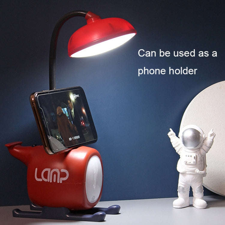 L-220902 LED Cartoon Airplane Rechargeable Eye Protection Learning Desk Lamp(Red)