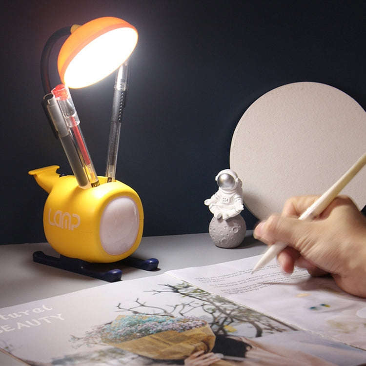 L-220902 LED Cartoon Airplane Rechargeable Eye Protection Learning Desk Lamp(Red)
