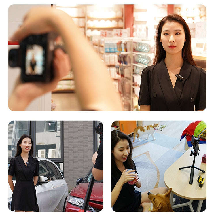 MOMA Lark M1 1 In 1 Mirrorless Camera Live Mini Wireless Lavalier Microphone with Charging Box
