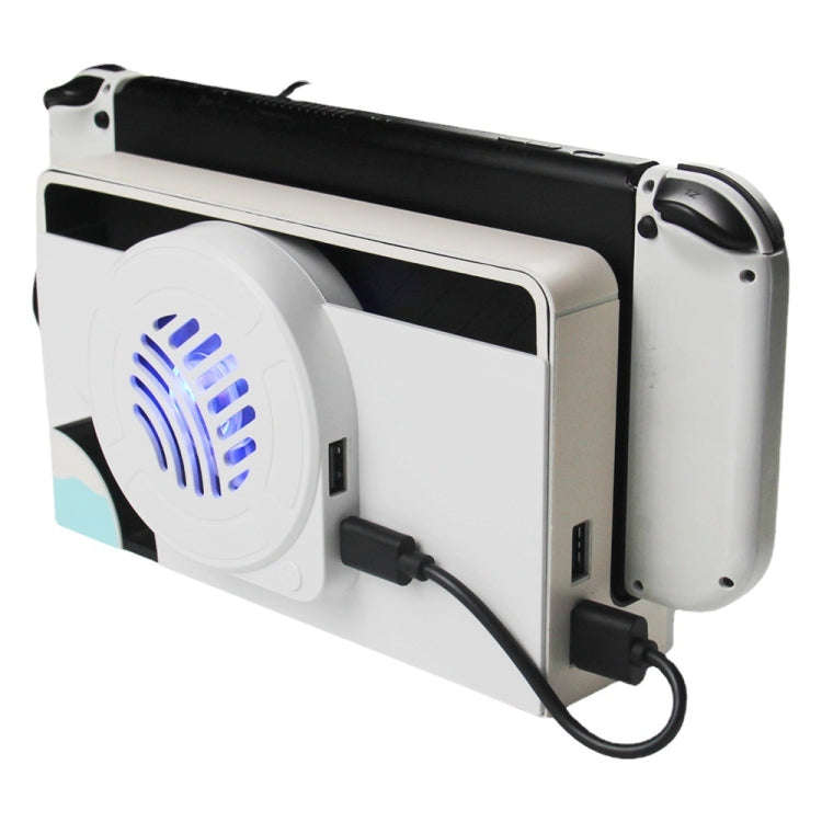 For Nintendo Switch OLED SWL138 Game Console Cooling Fan Host Storage Base Cooling Bracket(White)
