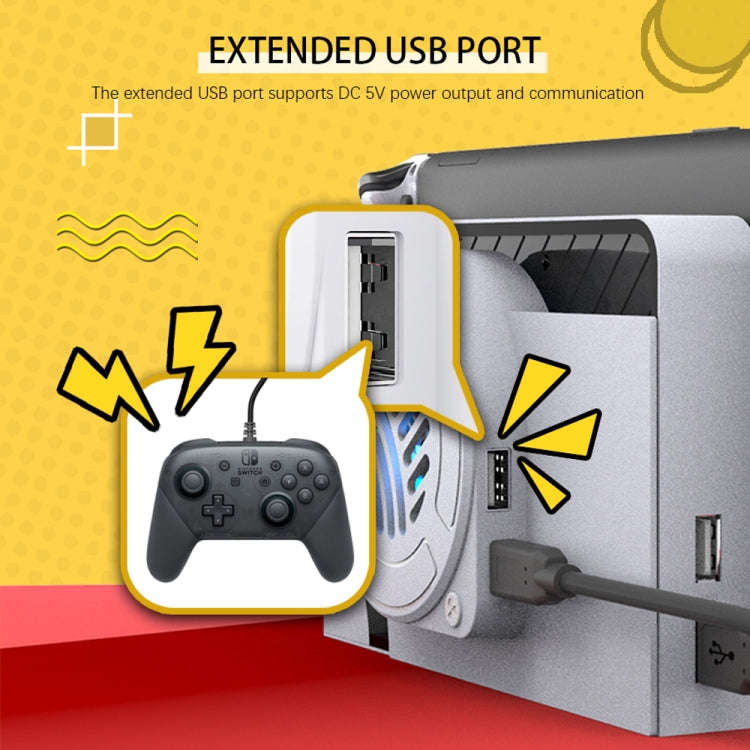 For Nintendo Switch OLED SWL138 Game Console Cooling Fan Host Storage Base Cooling Bracket(White)