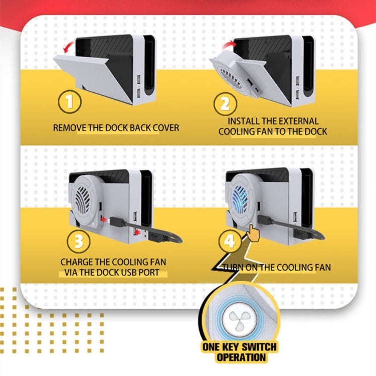 For Nintendo Switch OLED SWL138 Game Console Cooling Fan Host Storage Base Cooling Bracket(White)