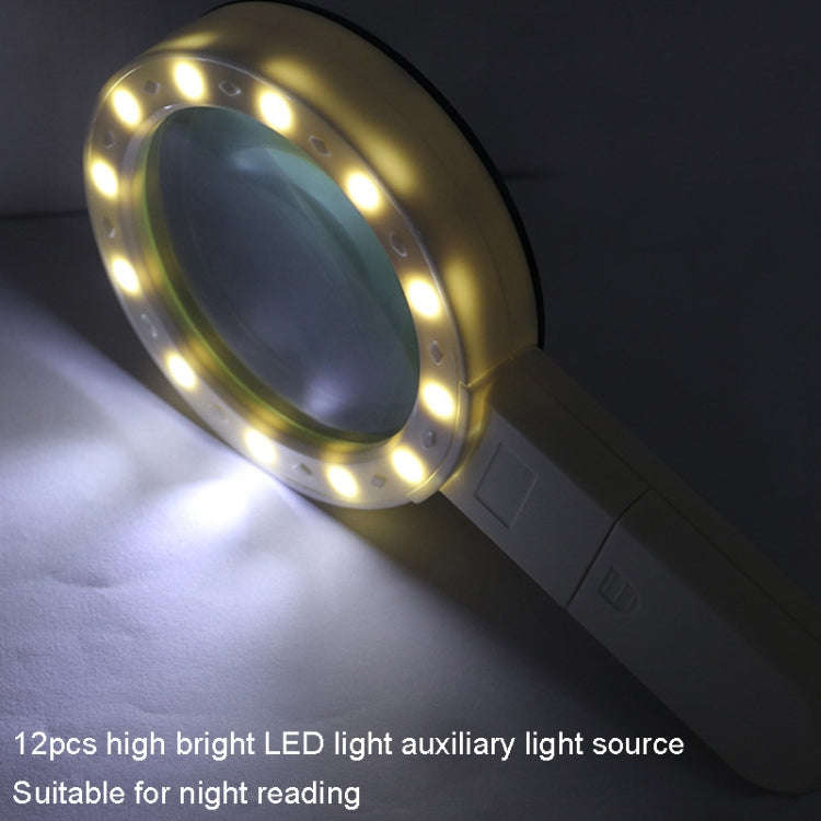 JHS407 30X Handheld HD Magnifier With LED Light(Paper Package)