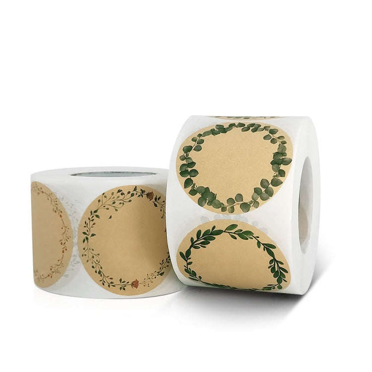 Kraft Paper Flower Plant Sticker Gift Packaging Decoration Sticker, Size: 5.0cm(B-92-50)
