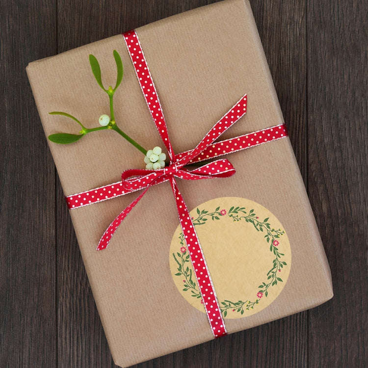 Kraft Paper Flower Plant Sticker Gift Packaging Decoration Sticker, Size: 5.0cm(B-92-50)