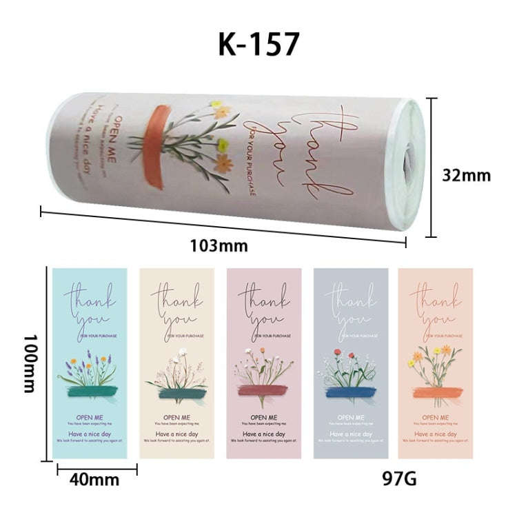 Floral Thank You Label Sticker Handicraft Decoration Small Gift Sticker(K-157)