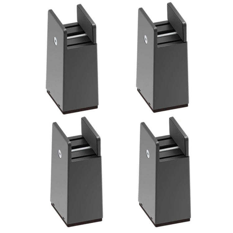 4pcs/set Adjustable Furniture Heightening Feet Pad, Size: 100mm High(Black Plywood Type For 10-37mm)