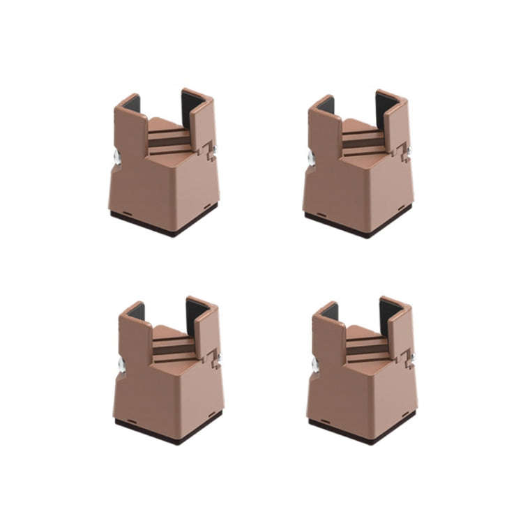 4pcs/set Adjustable Furniture Heightening Feet Pad, Size: 50mm High(Brown Clip Chair Foot For 22-...