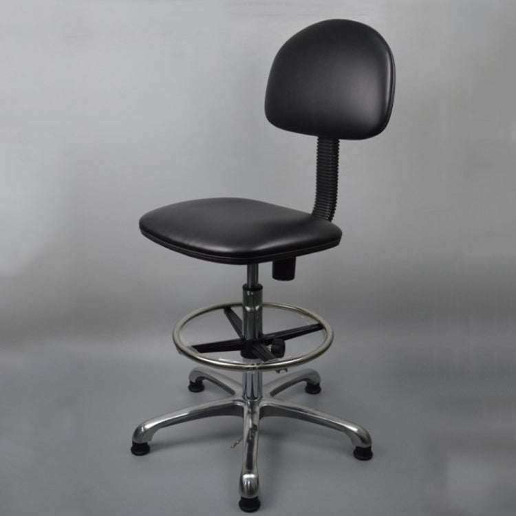 Anti-static Chair Liftable Adjustable Stool PU Leather Backrest Chair With Footrest,Spec: Fixed F...