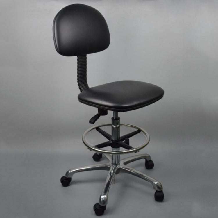 Anti-static Chair Liftable Adjustable Stool PU Leather Backrest Chair With Footrest,Spec: Mobile ...