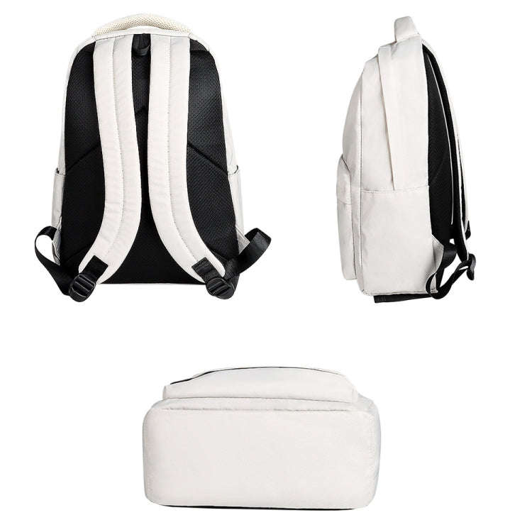 SJ13 13-15.4 inch Large-capacity Waterproof Wear-resistant Laptop Backpack(Beige)