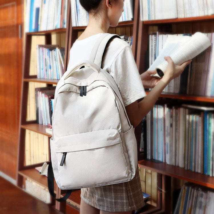 SJ13 13-15.4 inch Large-capacity Waterproof Wear-resistant Laptop Backpack(Beige)