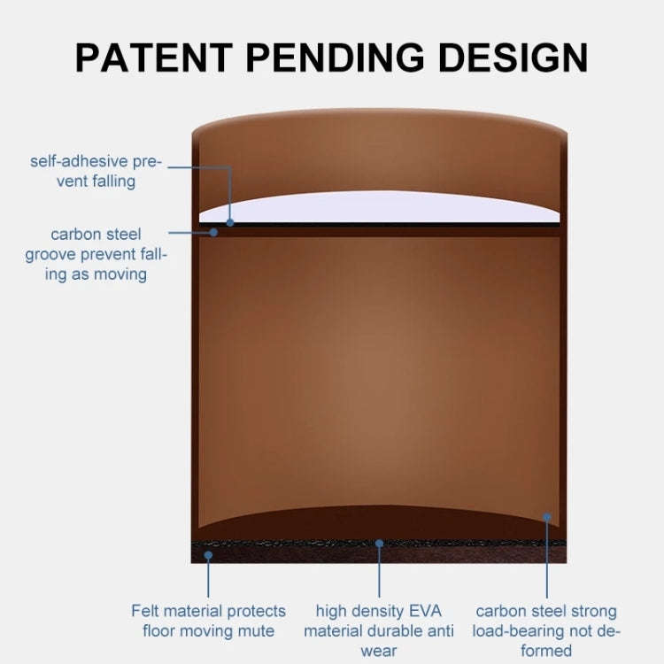 2pcs/set Furniture Carbon Steel Wraparound Heightening Foot Pad, Style: Round 4x5cm (Brown)