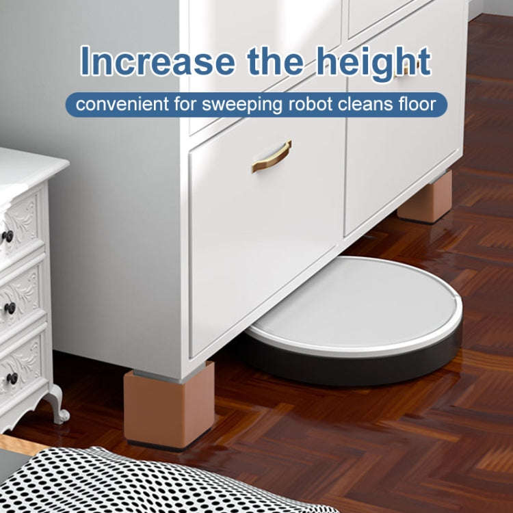 2pcs/set Furniture Carbon Steel Wraparound Heightening Foot Pad, Style: Square 6x5cm (Black)