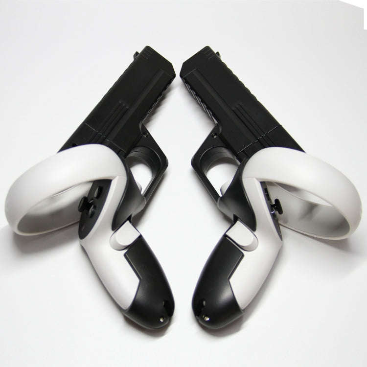 For Meta  Quest 2 VR Controller 1pair Sturdy Shooting Handle Holder(Black)