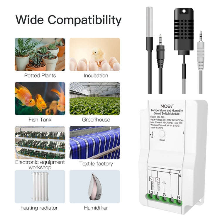 Temperature and Humidity Probe Tuya Dual-way Temperature and Humidity Switch Timer Smart Switch