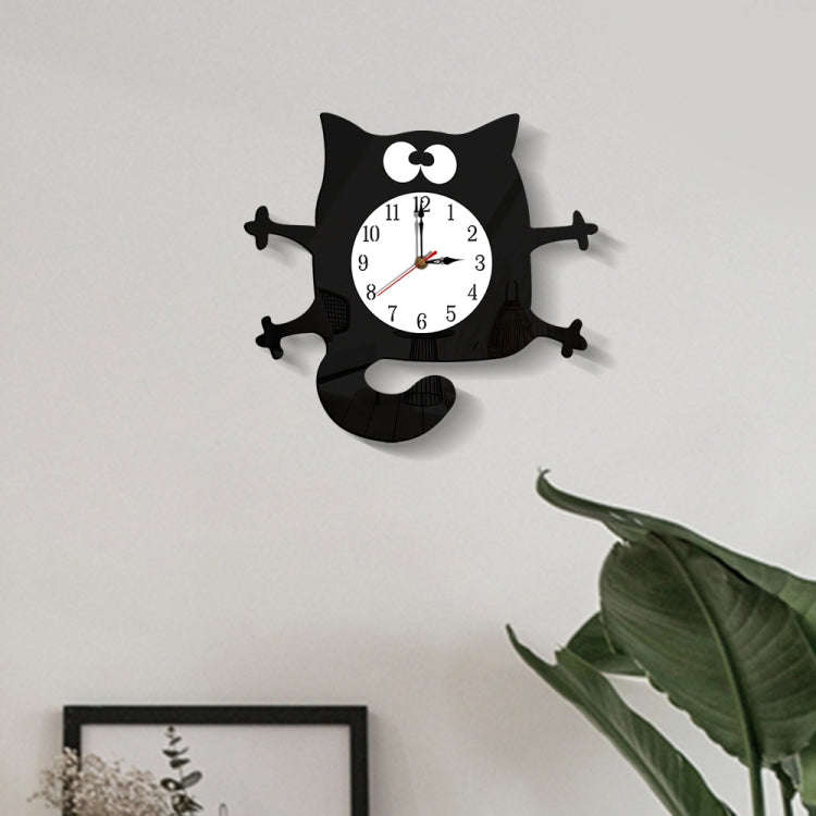 CC040 Children Cartoon Quiet Hanging Clock Home Decoration Simple Clocks(Black)